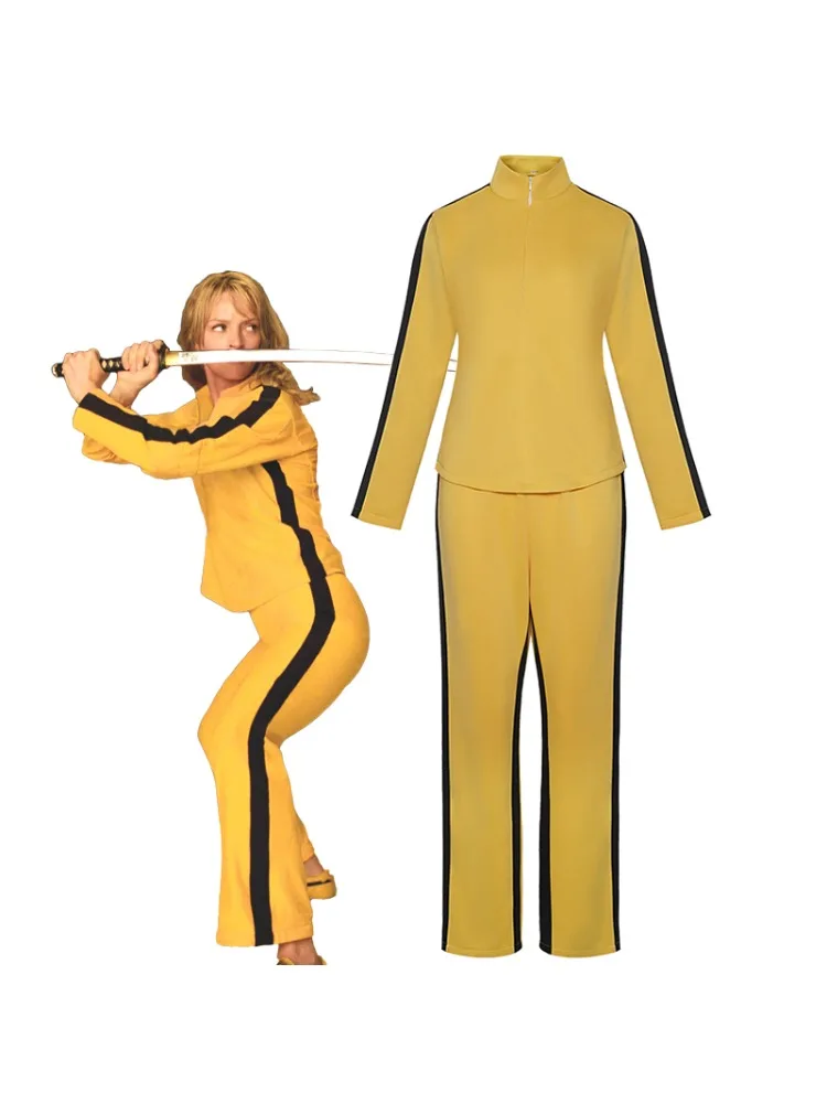 Kostium Kill Bill: Panna Młoda Beatrix Kiddo, żółty kombinezon kung-fu, damski strój sportowy, przebranie na Halloween, karnawał, Mardi Gras — 2