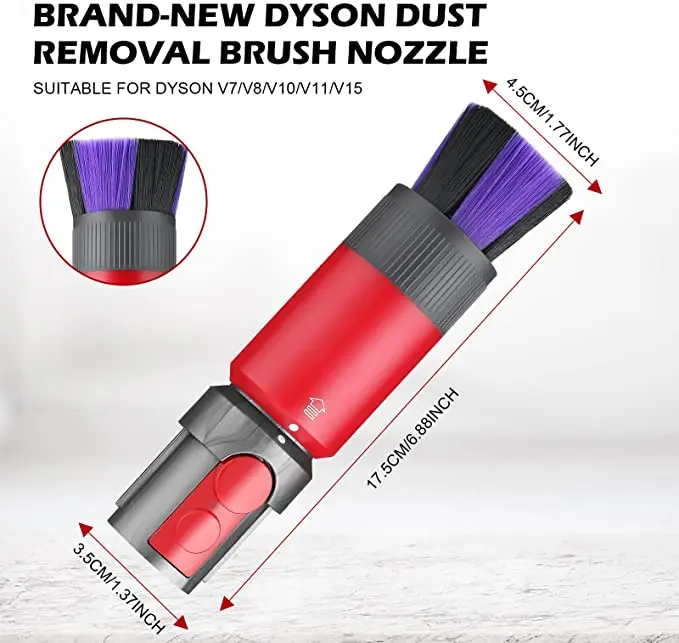 Self-Cleaning Soft Dusting Brush Vacuum Attachment Traceless Dusting Brush for Dyson Outsize V7 V8 V10 V11 V15