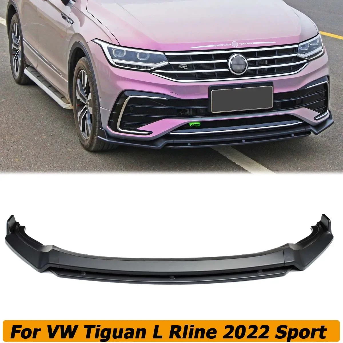 For VOLKSWAGEN VW Tiguan L Rline 2022 Sport Version Front Bumper Lip Spoiler Side Splitter Body Kit Guards Car Accessories