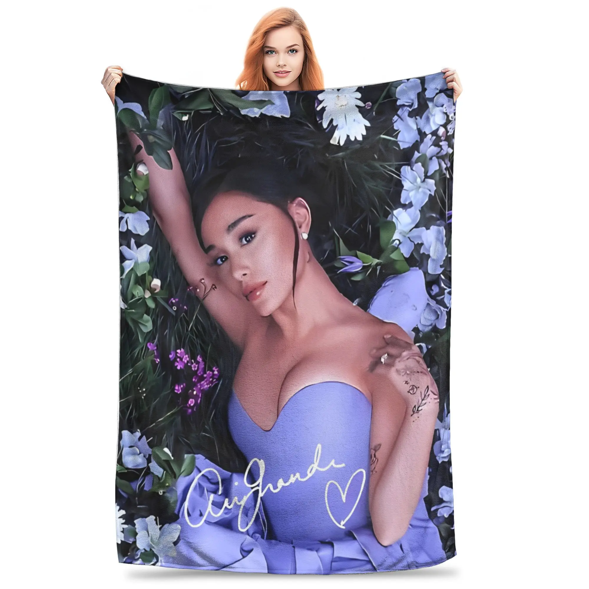 Vintage Pop Music R&B Blankets Coral Fleece Plush Autumn/Winter Arianas Grandes Portable Throw Blanket Home Outdoor Bedspreads