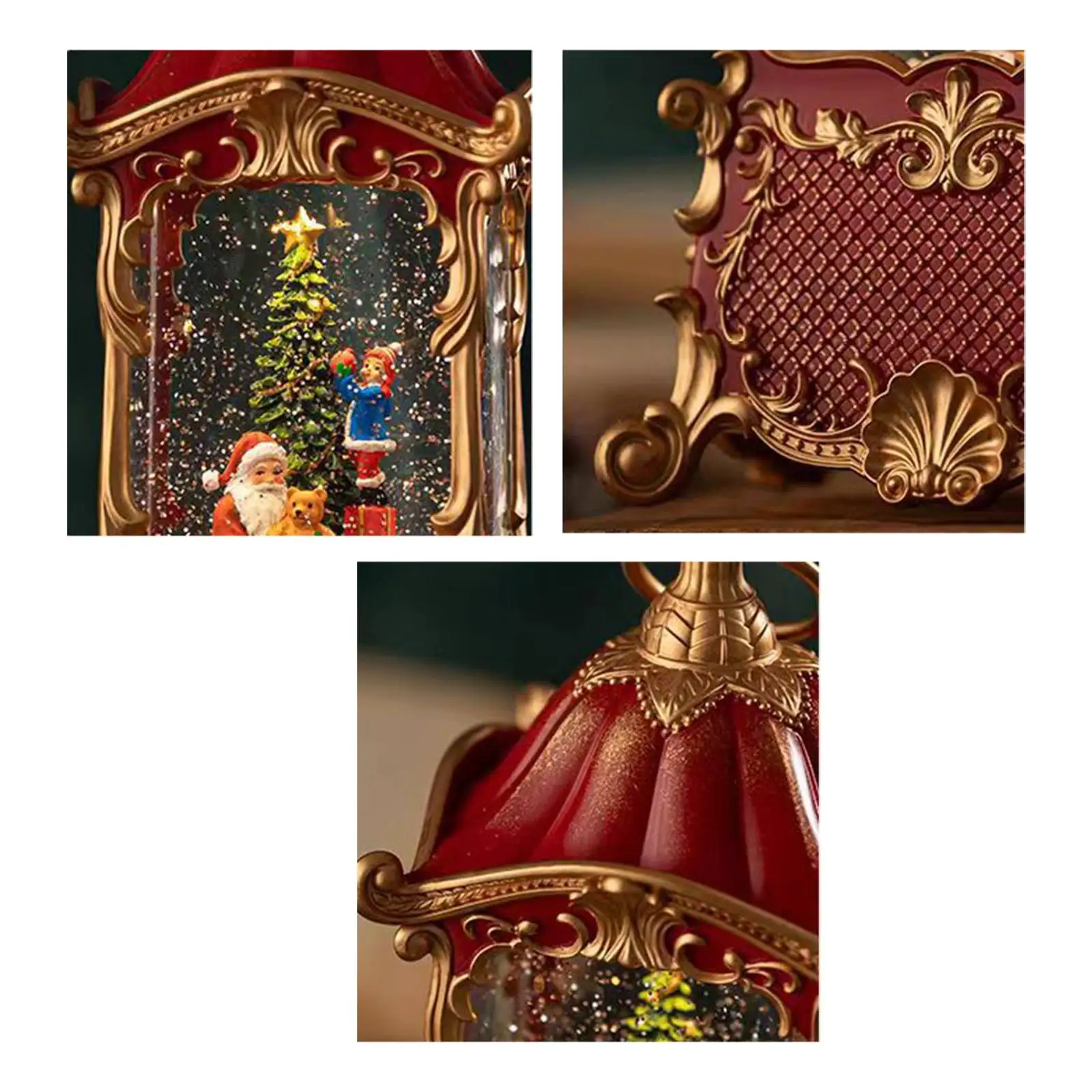 Glittering Christmas Music Box Christmas Snow Globe Xmas Toy Decoration Christmas Songs Electric Tune Box for Family Wife