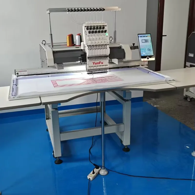 for Single Head 15 Needle Flat Cap Embroidery Machine High Precision Large Worktable 1200RPM Household New Computerized