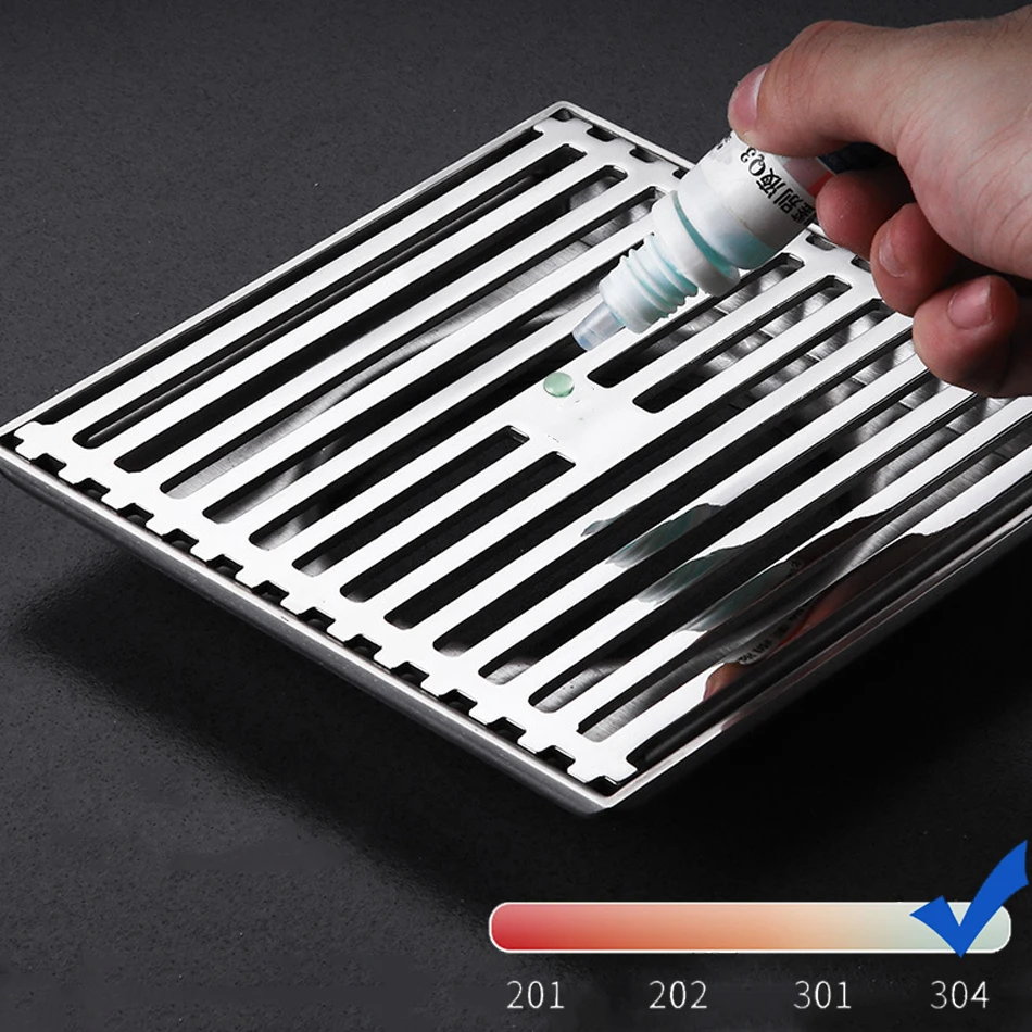 Floor Drain SUS 304 Stainless Steel Square Sliver Anti-odor Bathroom Shower Drainage Floor Drains for Balcony Lavatory Kitchen