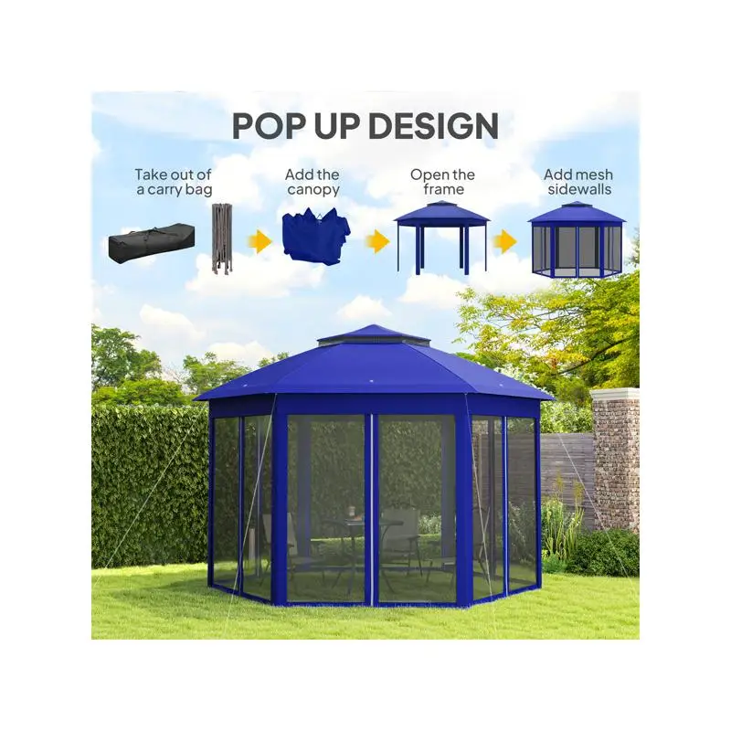 

Portable Pop Up Gazebo Canopy Tent for Outdoor Events, Parties, and Picnics - Easy Setup, Waterproof, UV Protection,