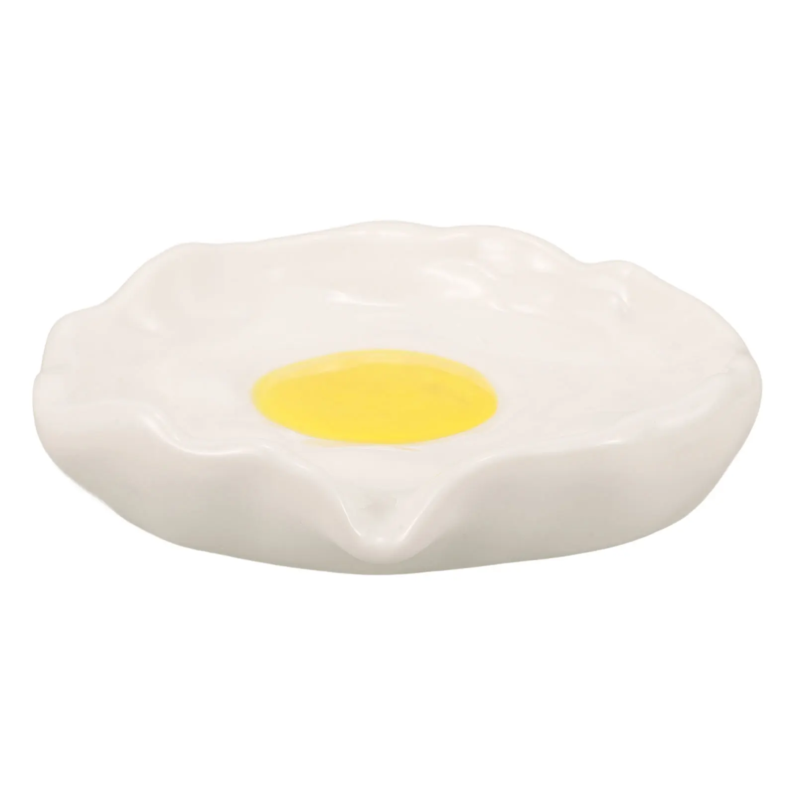 

Stylish Egg Shape Soap Dish Ceramic Drain Soap Holder Non Slip Surface for Bathroom Sink Or Kitchen Counter Storage