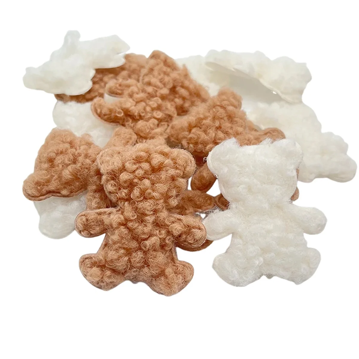 

50Pcs 50x55mm Teddy Plush Padded Bear Head Appliques for Clothes Hat Leggings Sewing Supplies DIY Decor Accessories