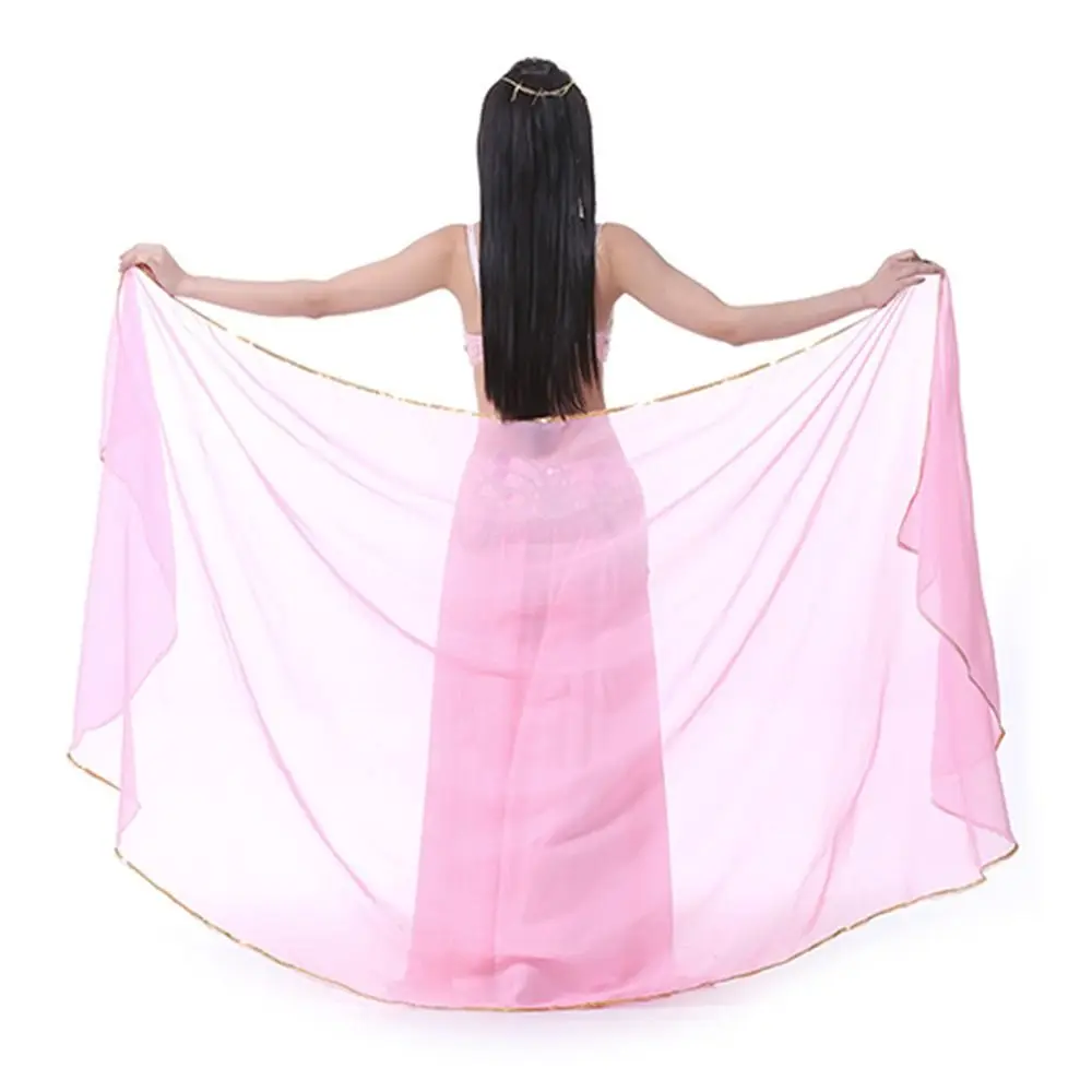 Modische Leichte Bauchtanz-Schleier aus Seide, Langer Tanzschal für Frauen, Chiffon-Schal für Lateinamerikanischen und Bauchtanz, Show-Kostüme – Detail 5