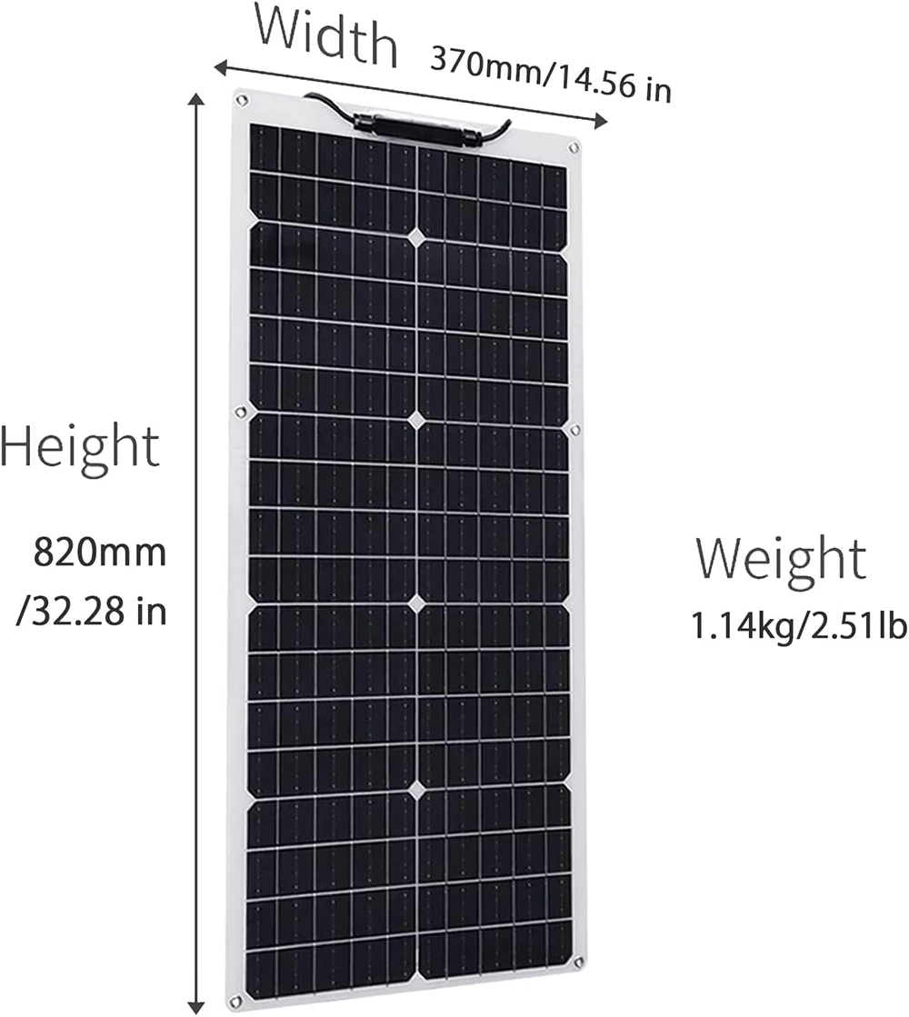 100W OR 50W 12 Volt Flexible Solar Panel monocrystalline Portable Charger Power 50 Watt 12V Battery for RV car boat cabin home