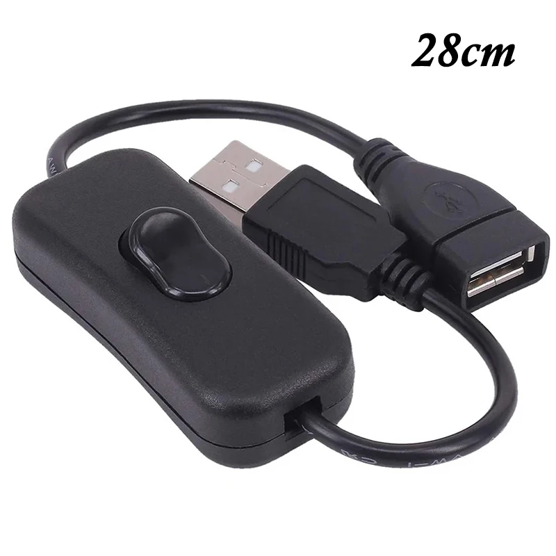 USB Cable with On/Off Switch Cable Extension Toggle for USB Lamp USB Fan Power Supply Line Durable HOT SALE USB A Adapter 28cm