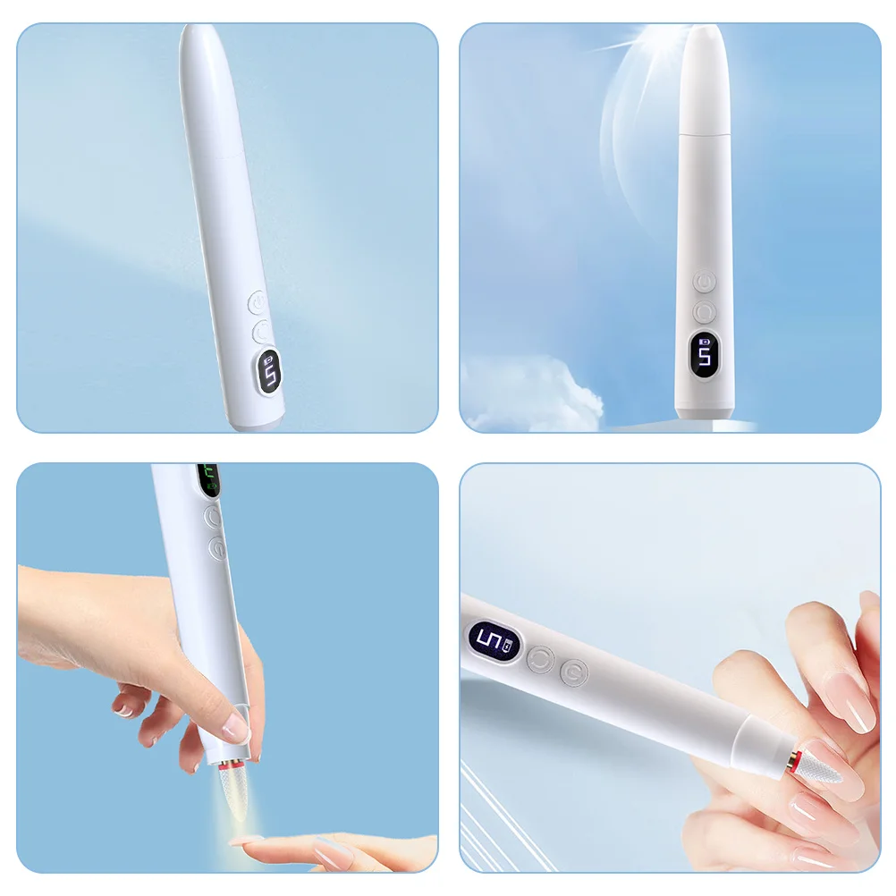 مثقاب أظافر محمول بشاشة LED قابل لإعادة الشحن، ماكينة سنفرة كهربائية لاسلكية لأظافر الجل، أداة مانيكير احترافية #6