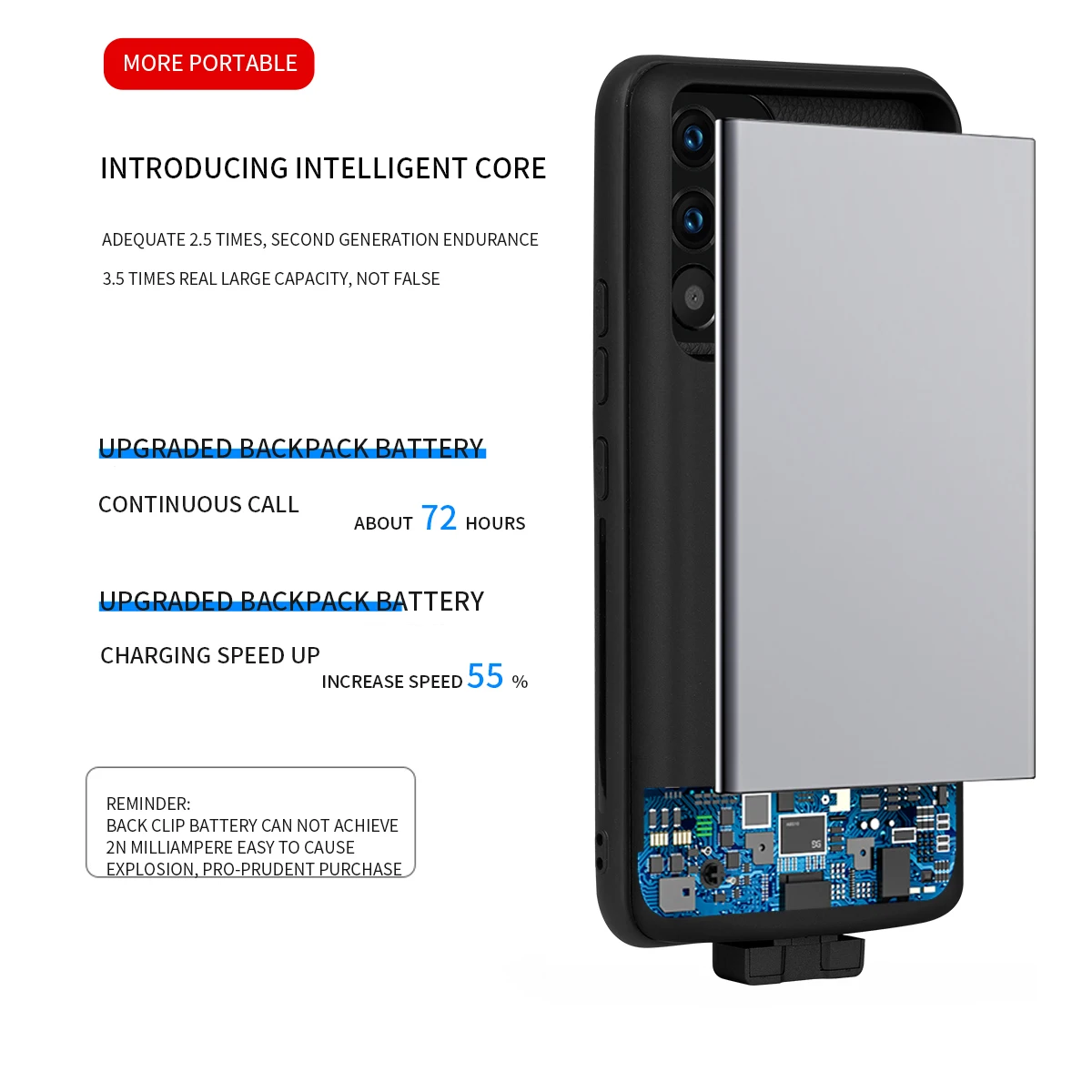 الذكية شاحن بطارية الحالات لسامسونج غالاكسي A53 A52 A52S 5 جرام المحمولة المحمولة قوة البنك بطارية خارجية شحن غطاء صندوق