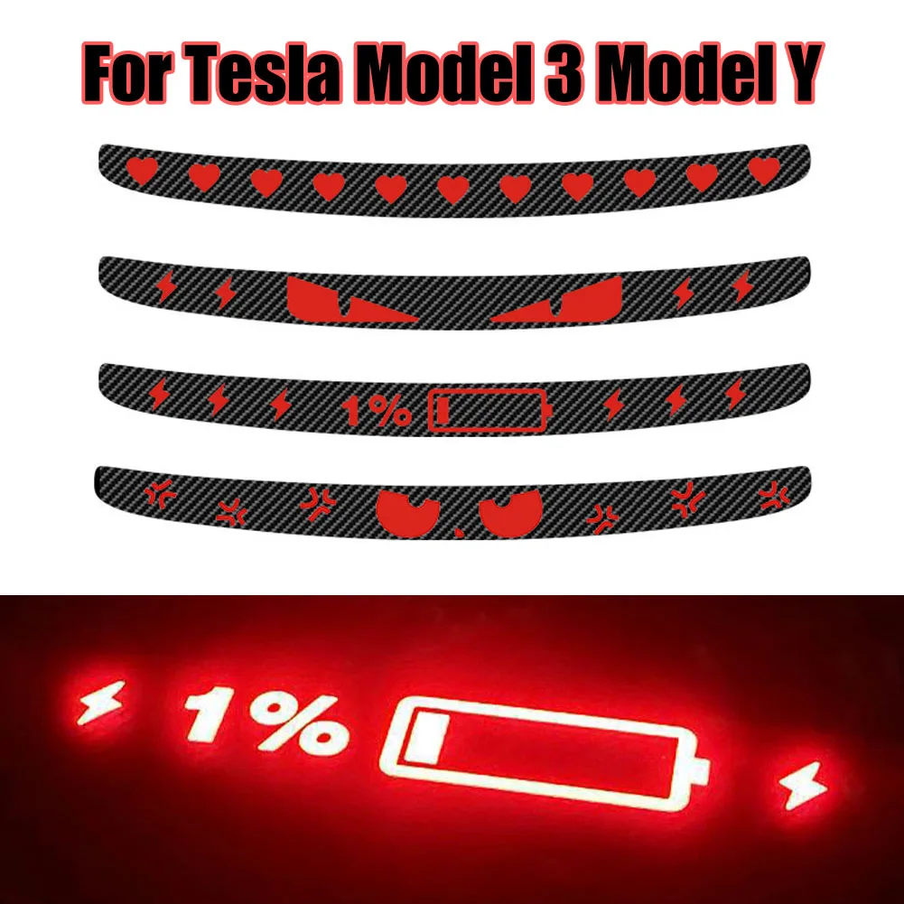 Per Tesla Model 3 Model Y scheda di proiezione della luce del freno ad alto montaggio bordo morbido in PVC Stop Light Patch accessori di facile