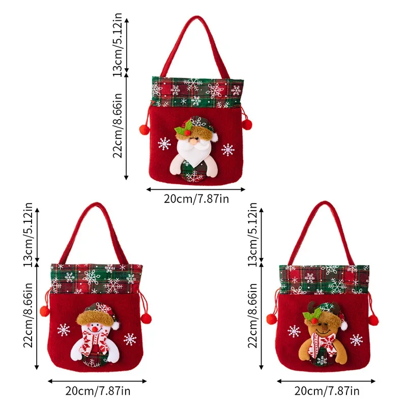 Velvet Christmas Gifts Candy Bags Santa Sack Decoration 2025 Stocking Fillers Kids New Year Sweets Ornaments Trend 2024 Festive