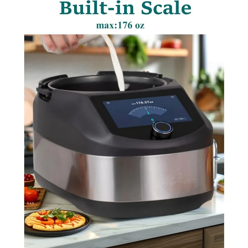 محضر طعام ذكي، روبوت طهي متعدد الوظائف، سعة 4 لتر، مقياس متكامل، ماكينة طهي لاسلكية يتم التحكم فيها