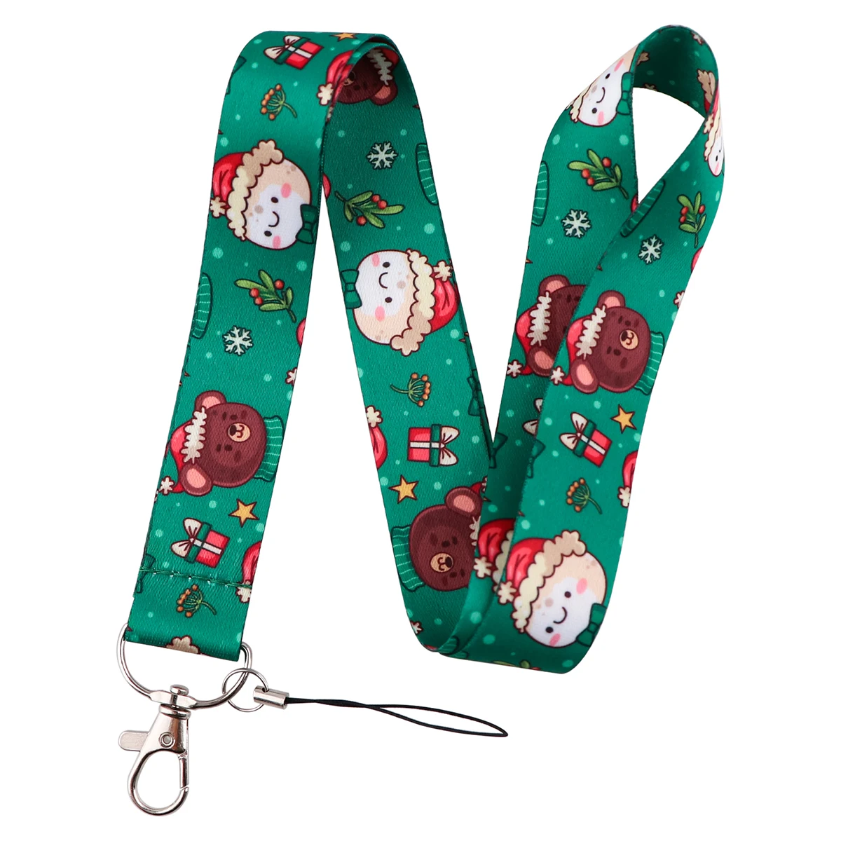 Christmas Santa Claus Snowman Card Holder Lanyard for Keys Neck Strap for ID Card USB Badge Holder Keyring Christmas Gift