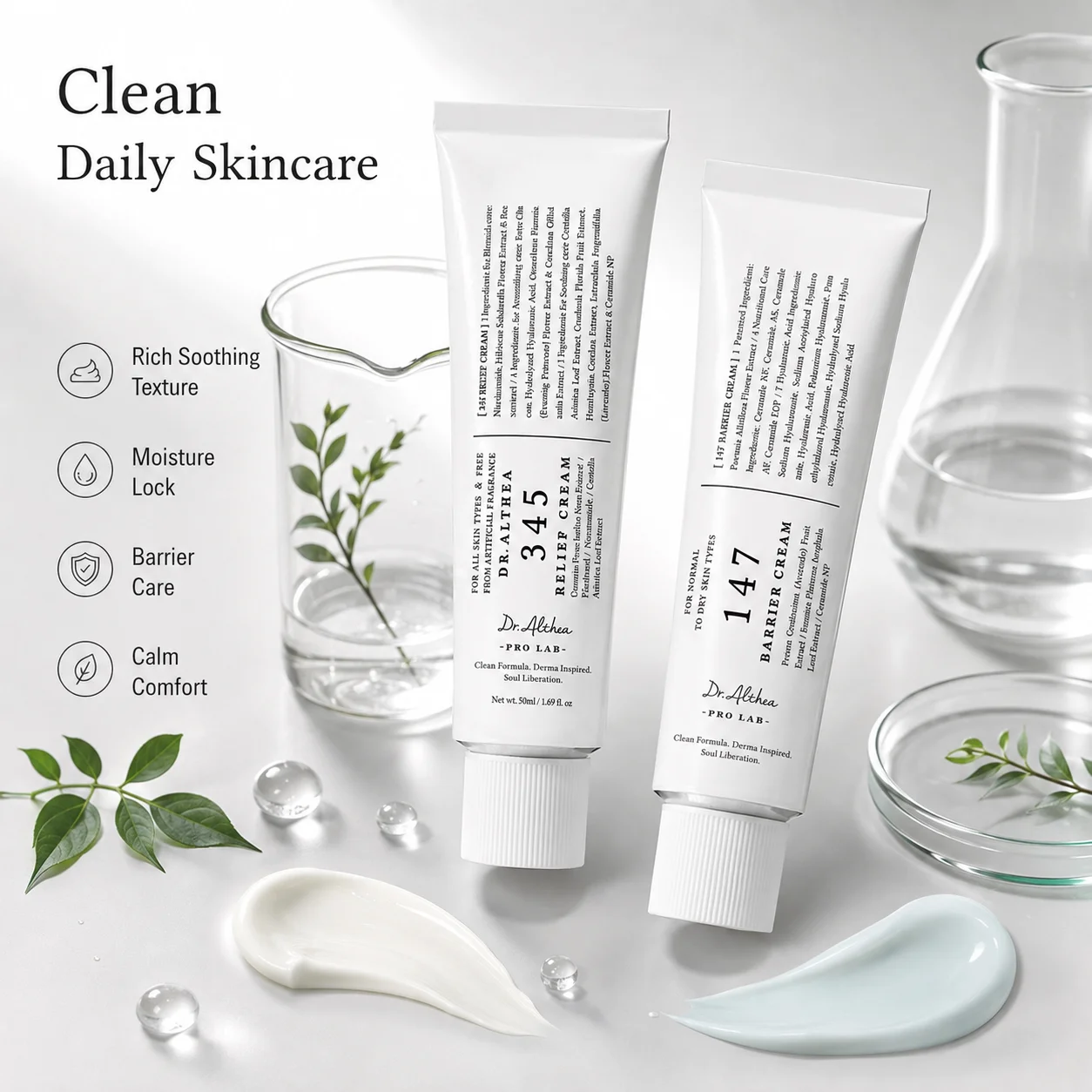 147 Antioxidant Cream 345 Relief Moisturizer Hydrating Soothing Barrier Repair Blemish Care Rough Skin Daily Facial Beauty Care