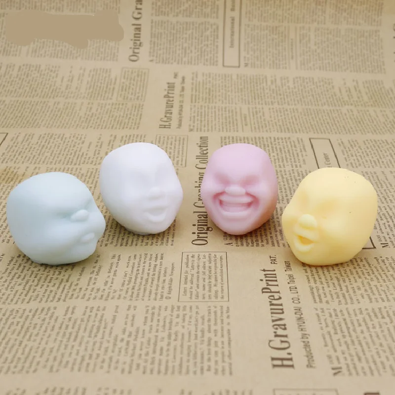 Creative Rubber Fun Squeeze Party Gift Face Relax Stress Anti Stress Ball Pressure Stress Relief Kawaii Fun Toy Small Face Doll