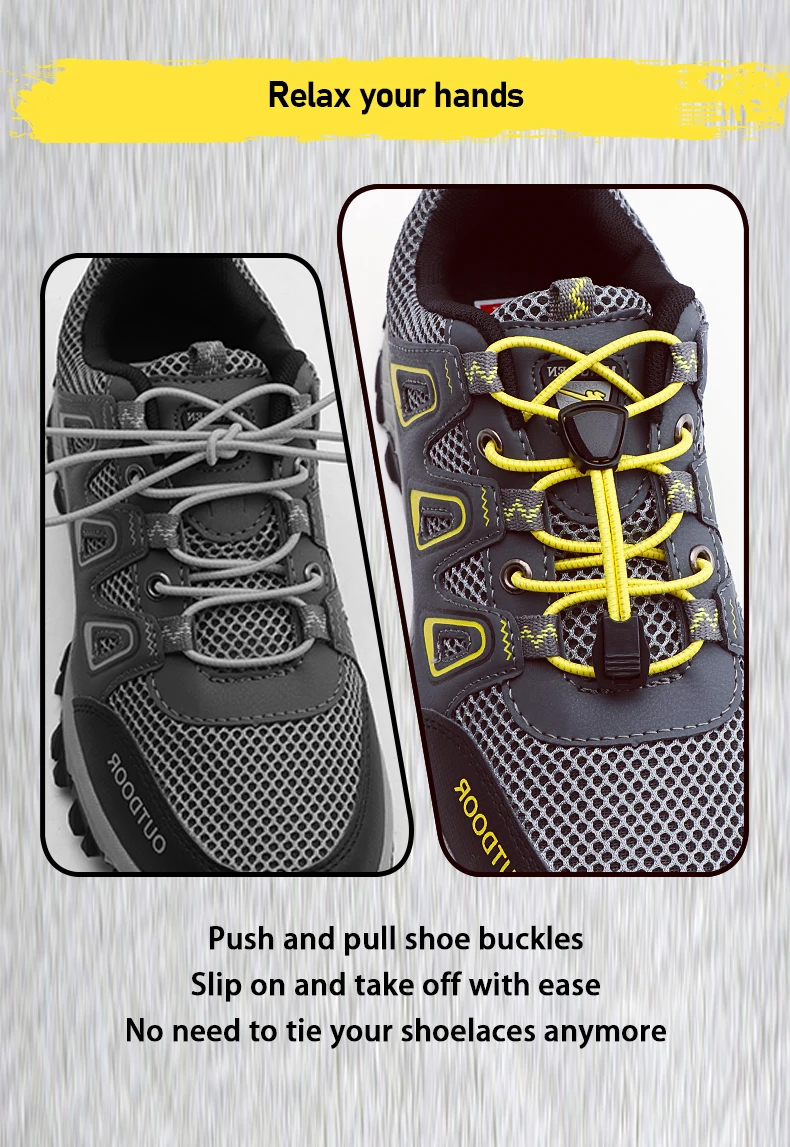Elastische Schnürsenkel ohne Binden mit Schnellverschluss, automatisch, für Wander- und Laufschuhe – Ersatzteil für Outdoor-Schuhe. – Detail 4