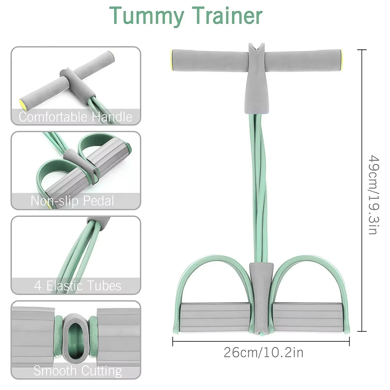 4-Tube Tensioner Multi-Functional Household Fitness Yoga Abdominal Strengthening Elastic Band Tension Rope Sit-Up Assistive