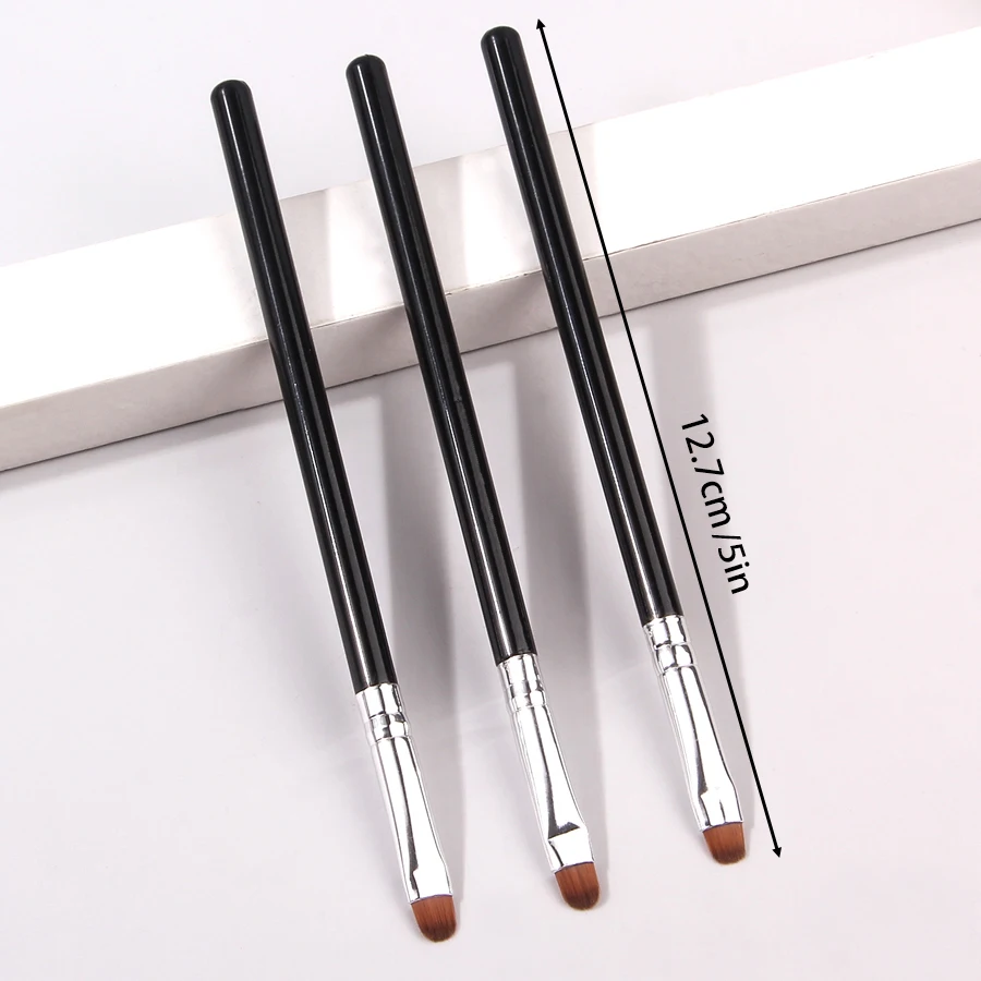 แปรงอายไลเนอร์ขนแปรงใยสังเคราะห์คุณภาพสูง 3 ชิ้น/แปรงคอนซีลเลอร์/แปรงปากแบบพกพาแปรงอเนกประสงค์