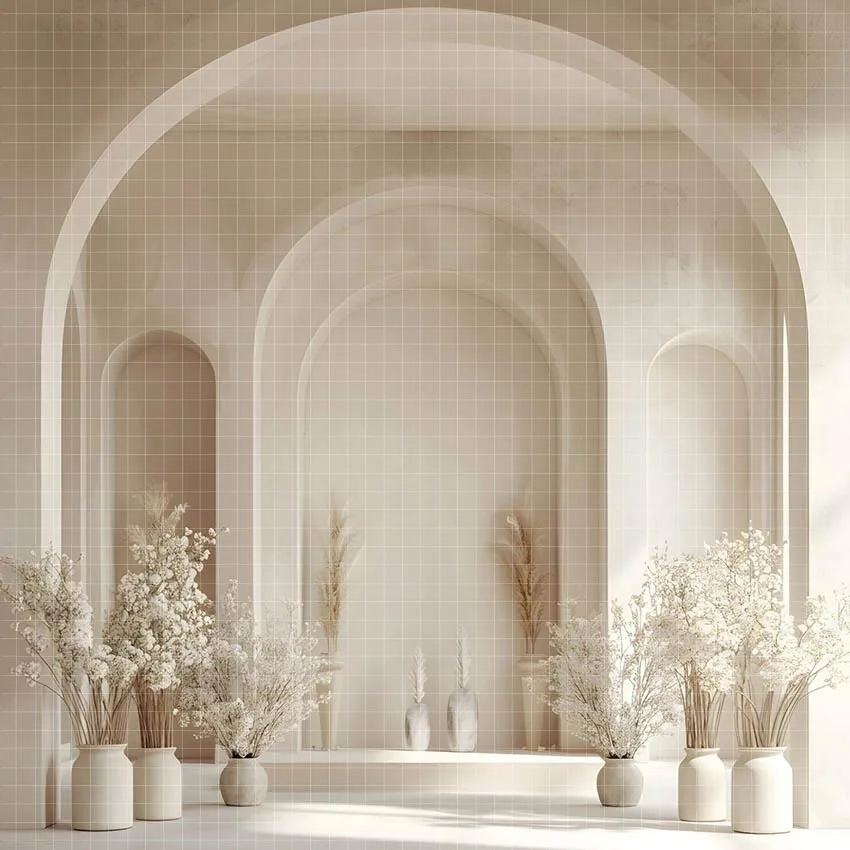 Mehofond-Fondo de Fotografía Blanco bohemio Floral arco pared adulto cumpleaños boda maternidad retrato decoración telón de fondo foto Studi