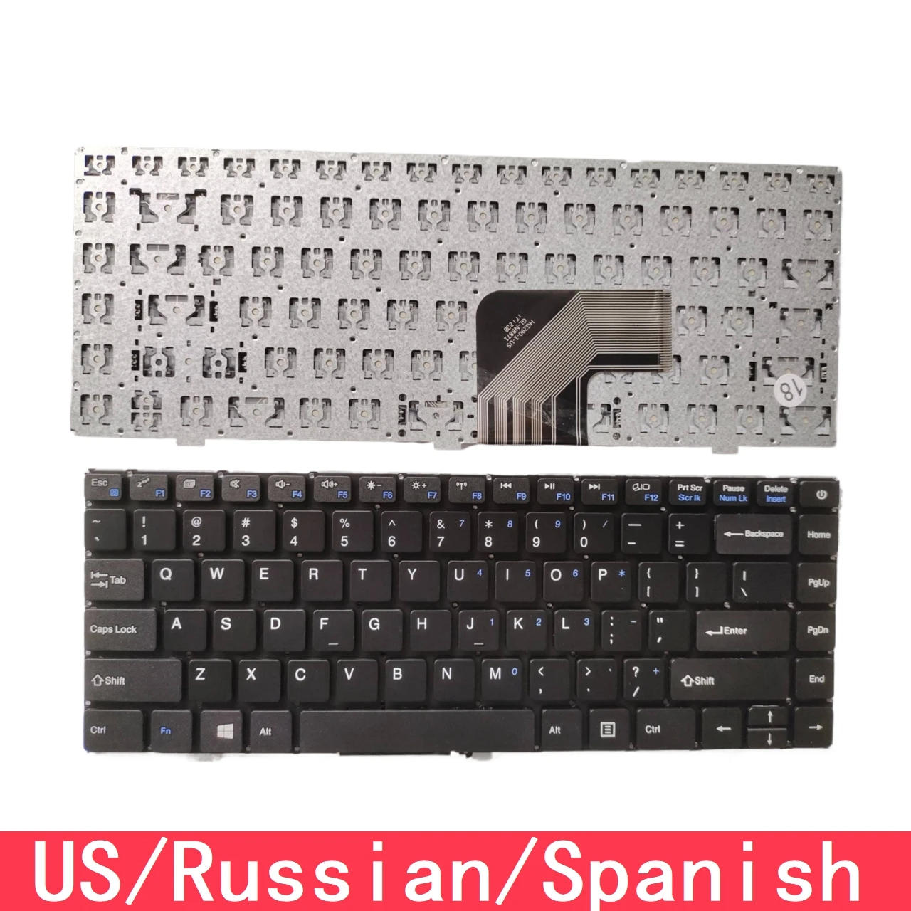 

For Prestigio 133S01 JM290 K649 YJ-522 YXT-NB93-54 52 NB91-25 MB2904005 Laptop Keyboard Replacement US Russian Spanish