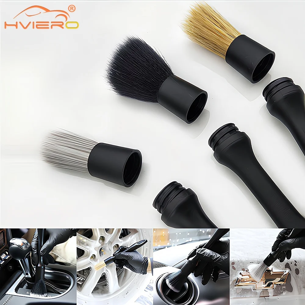 

3X Bristle Air Conditioner Outlet Detail Brush Makeup Gap Cleaning Beauty Wash Small Set Handle PP Material Motorcycle Car Tools