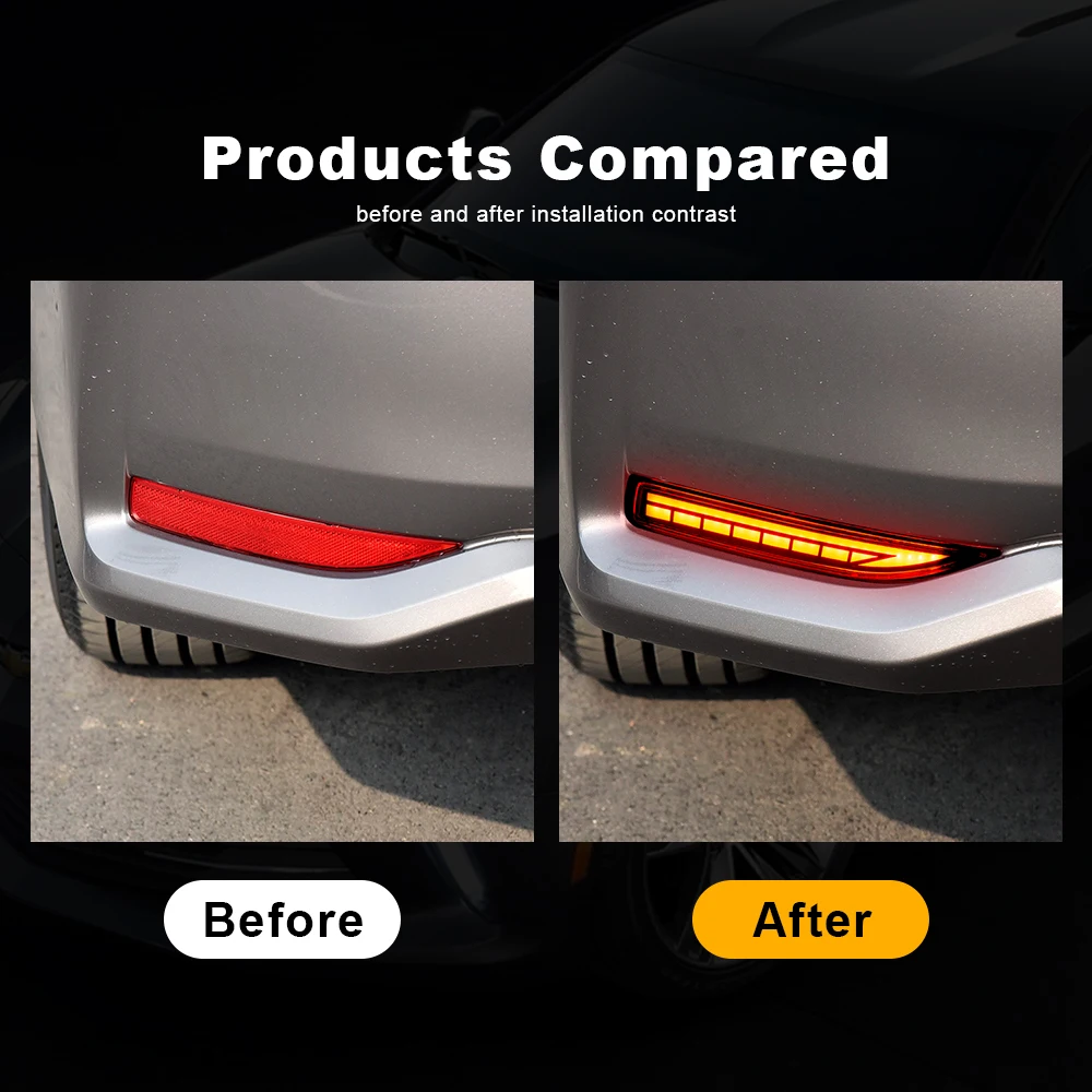 For Toyota Corolla Altis 2019 2020 2021 2022 2023 2024 2025 LED Rear Bumper Lamp Warn Brake Dynamic LED Turn Signal  Light