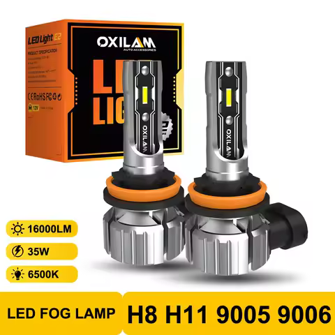 2Pcs 12V H8 H9 H11 LED Fog Head Light Bulbs Canbus 9005 9006 HB3 HB4 CSP LED Headlight Car Fog Driving Lamp DRL 12V 6500K White