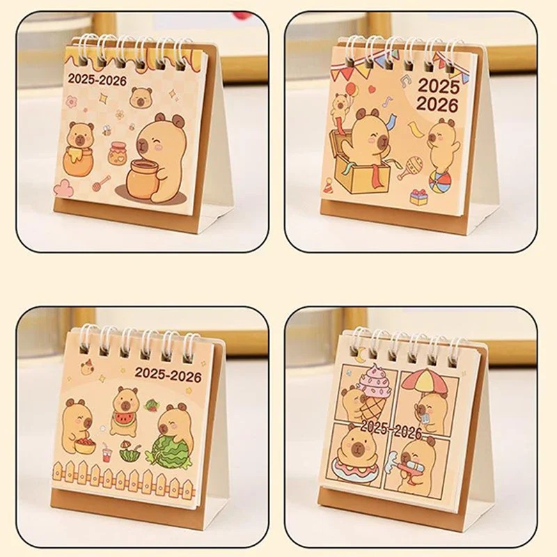 2026 Mini Desk Calendar Simple Creative Coil Planner Small Desktop Decoration Office Stationery for Business And Creative Women