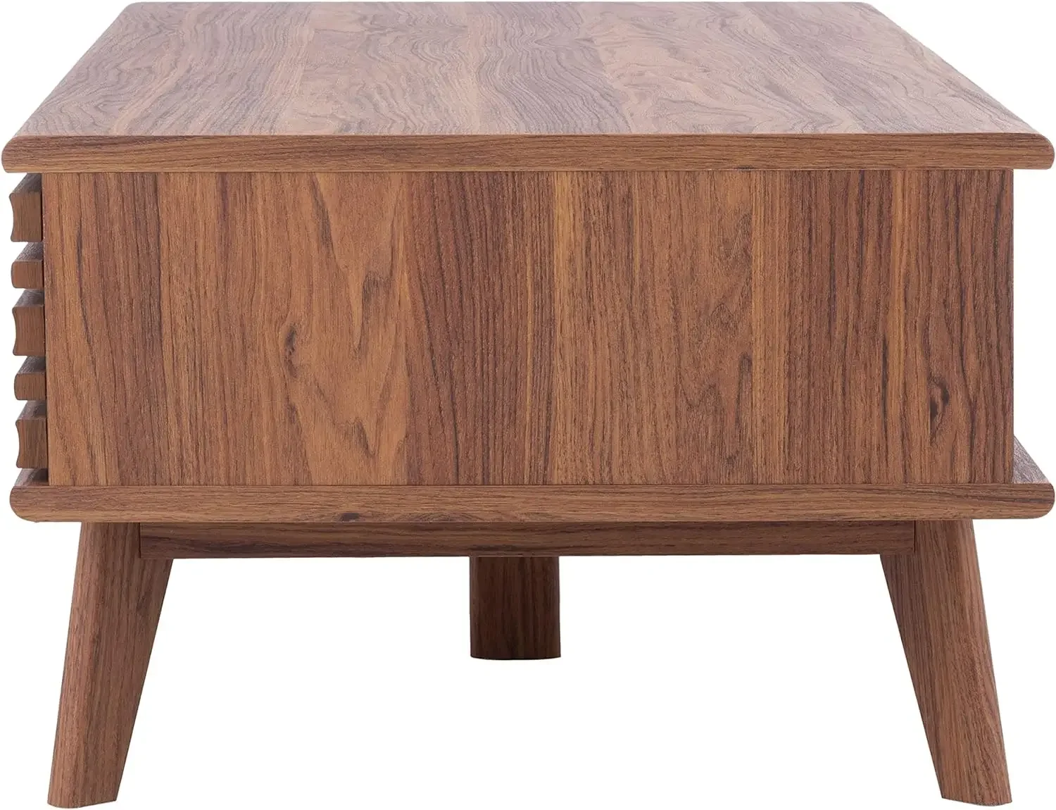 Mesa de café noz, 1 prateleira, 46 "W X 23 polegadas d. Mobília da sala de visitas, 16 polegadas, x 16 polegadas