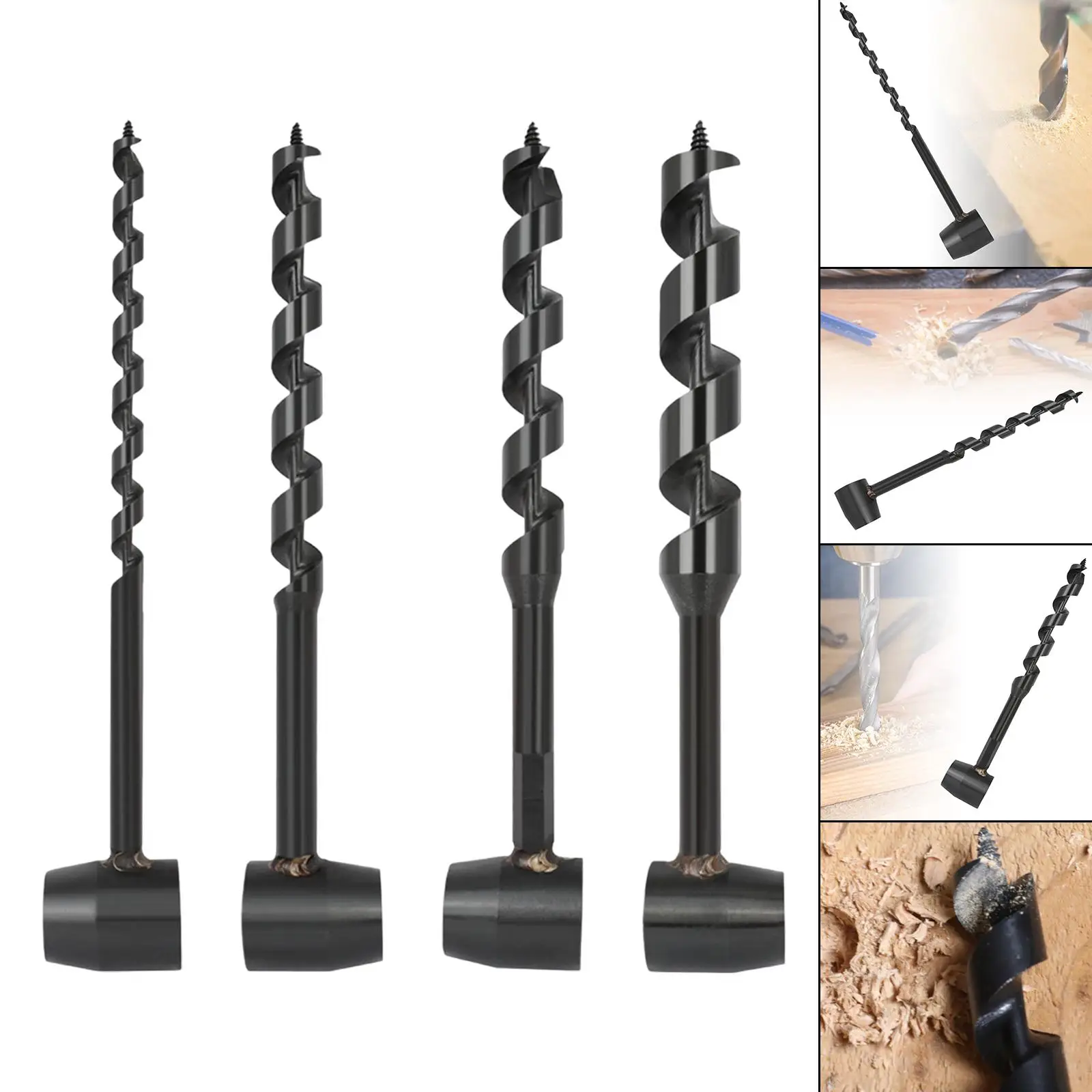 Carbon Steel Auger Drill Bit Durable Spiral Hole Digger for Outdoor