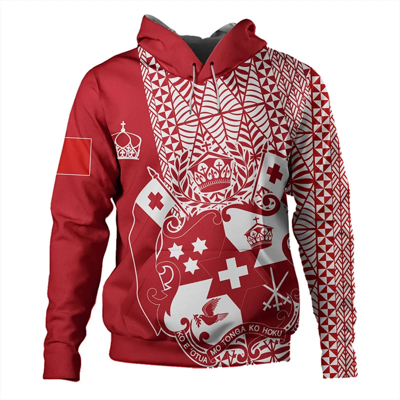 New 3D Coat Of Arms Tapa Tonga National Day Tonga Polynesian Printing Hoodies For Men Children Fashion Hooded Hoody Top Pullover