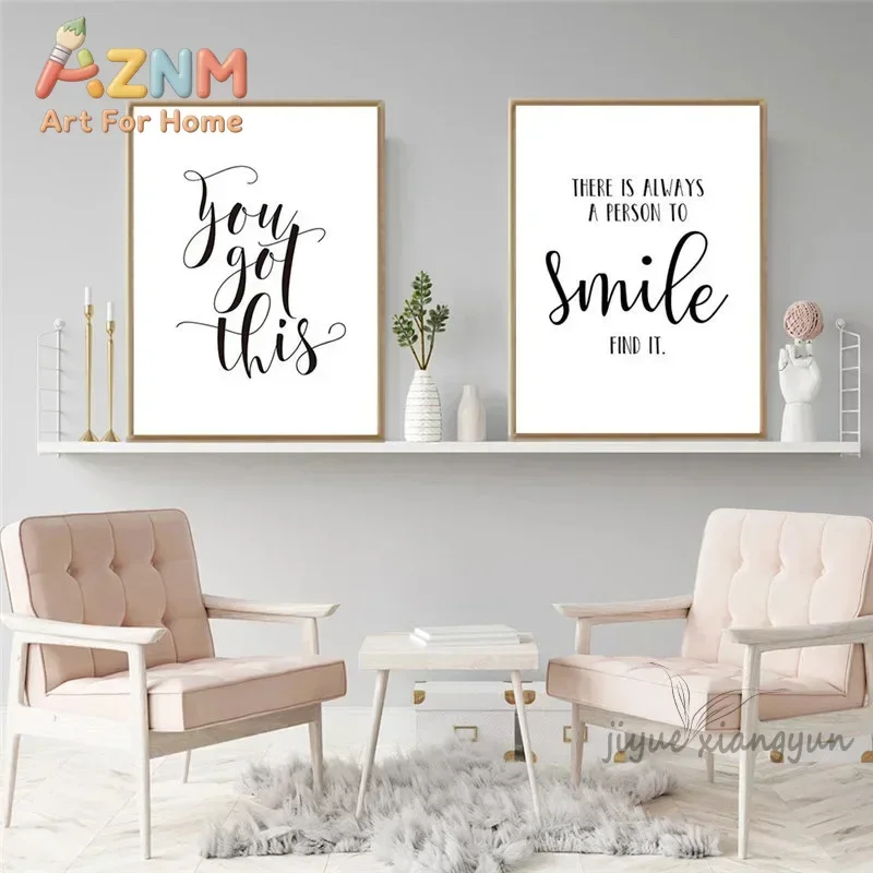 Live Love Laugh Inspiring Quotes Wall Art Black White Wall Poster Prints Canvas Painting For Living Room Modern Home Decor