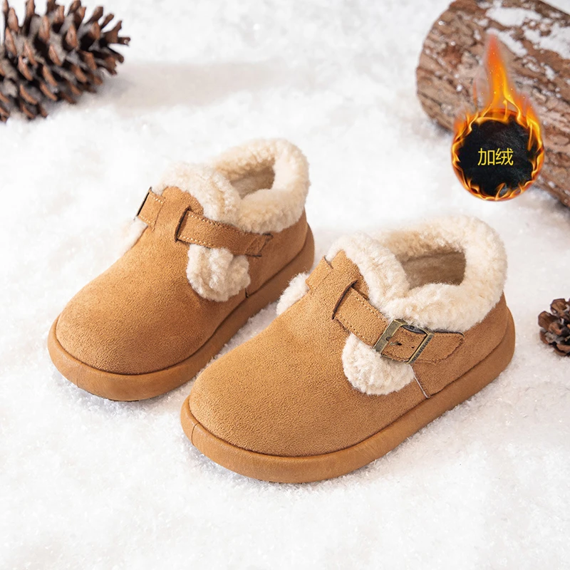 205 أحذية قطنية جديدة للأطفال عالية الجودة مبطنة سميكة للفتيات حذاء كاجوال ناعم مانع للانزلاق أحذية أطفال ОбВВКАВВКНК