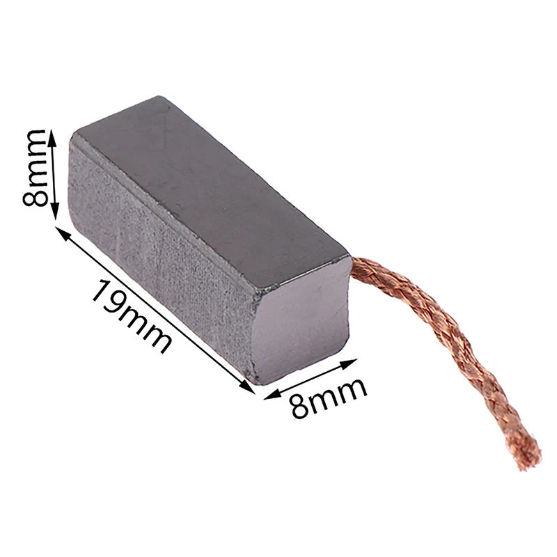 10PCS High Quality Generic J432A Leads Generator Carbon Brushes Wire Electric Motor Brush Replacement 8×8×19MM
