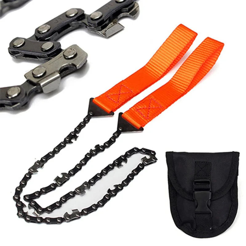 Portátil Chain Saw com Zipper Manganês Aço Pocket Wire Saw Jardim Ferramenta de Poda Jardim ao ar Livre 11 Dentes 33 Dentes 24