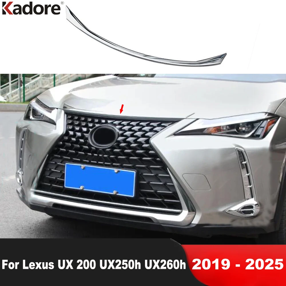 

Front Hood Engine Cover Trim For Lexus UX 200 UX250h UX260h 2019-2023 2024 2025 Chrome Front Grille Grill Strip Car Accessories