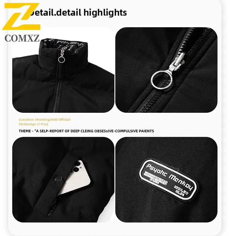 زوجين سترة قطن على الوجهين موضة سميكة يندبروف الوقوف طوق أسفل سترة في الهواء الطلق ملابس الشتاء غير رسمية معطف القطن