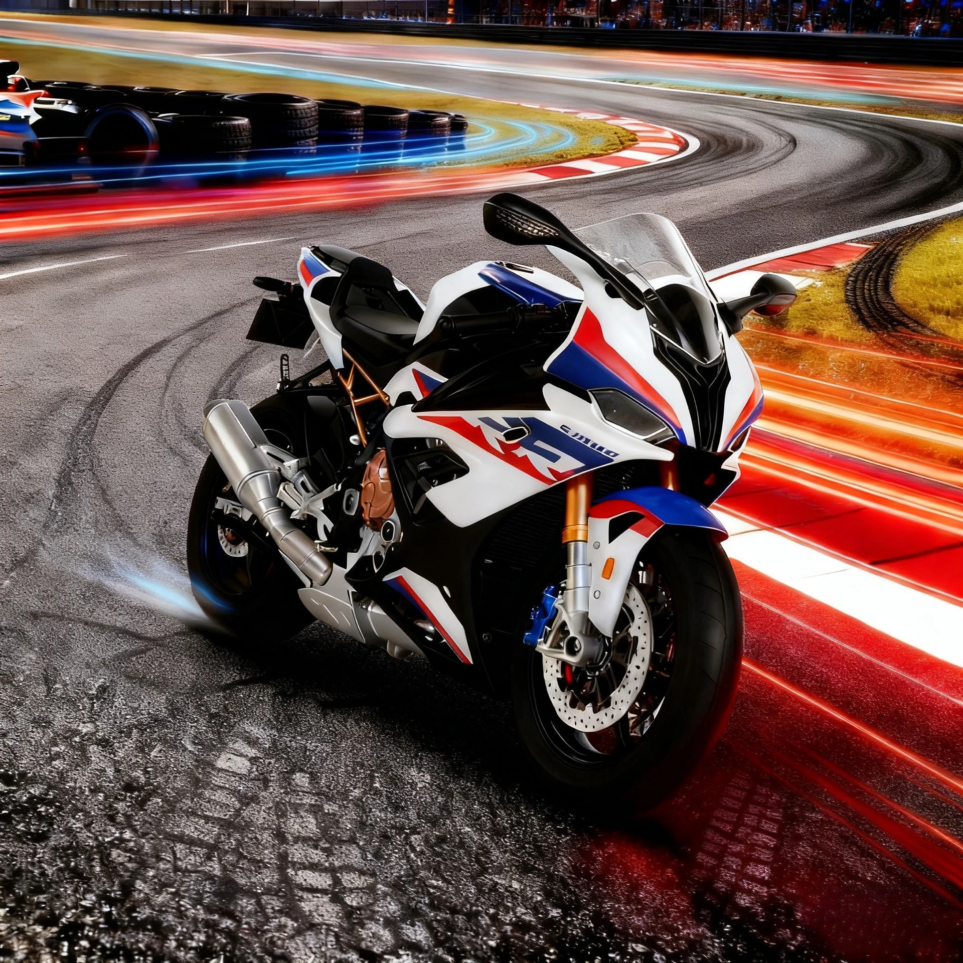 1:6 S1000RR نموذج دراجة نارية كبير مصنوع من خليط معدني مع ممتص للصدمات، مضيئة، سيارة لعبة قابلة للجمع، هدية للأطفال #1