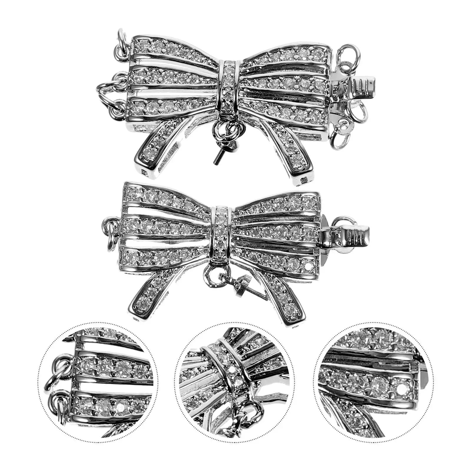 

2Pcs Jewelry Clasp Connectors Bowknot Layered Necklace Separator for Multiple Necklaces Bracelet DIY Jewelry Making Supplies