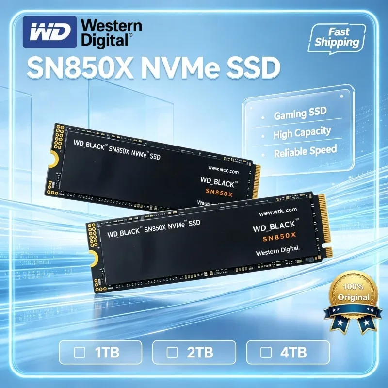WD_BLACK SN850X Western Digital 4TB M.2 2280 PCIe 4.0 NVMe SSD Internal Gaming Solid State Drive For PC Desktop Laptop Upgrade