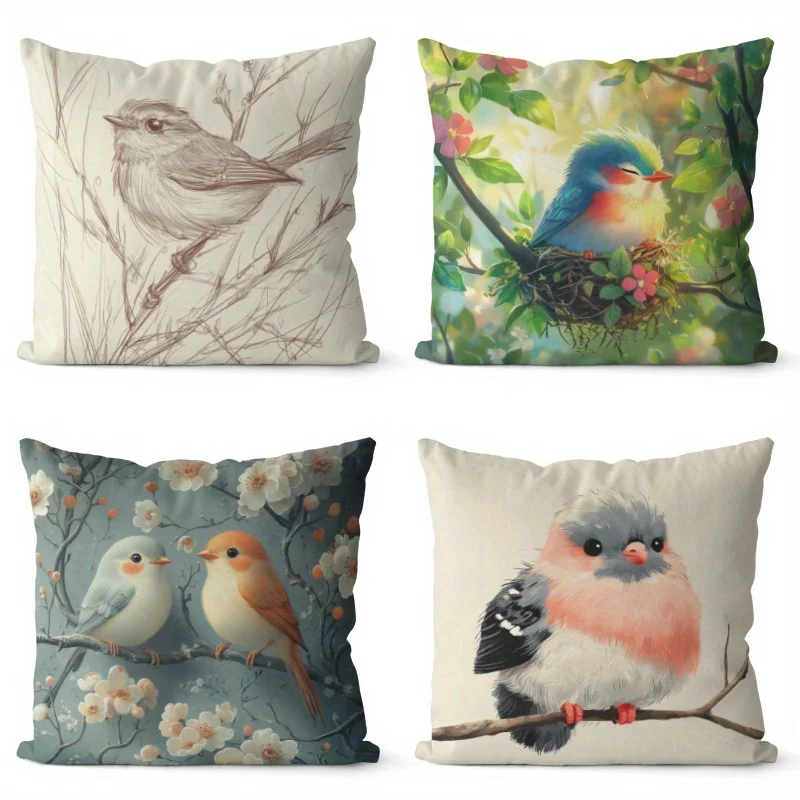 

Домашний декор, красочные птицы в природу, наволочки с принтом, чехол для подушки с рисунком, подходит для дивана, спальни, автомобиля, наволочка