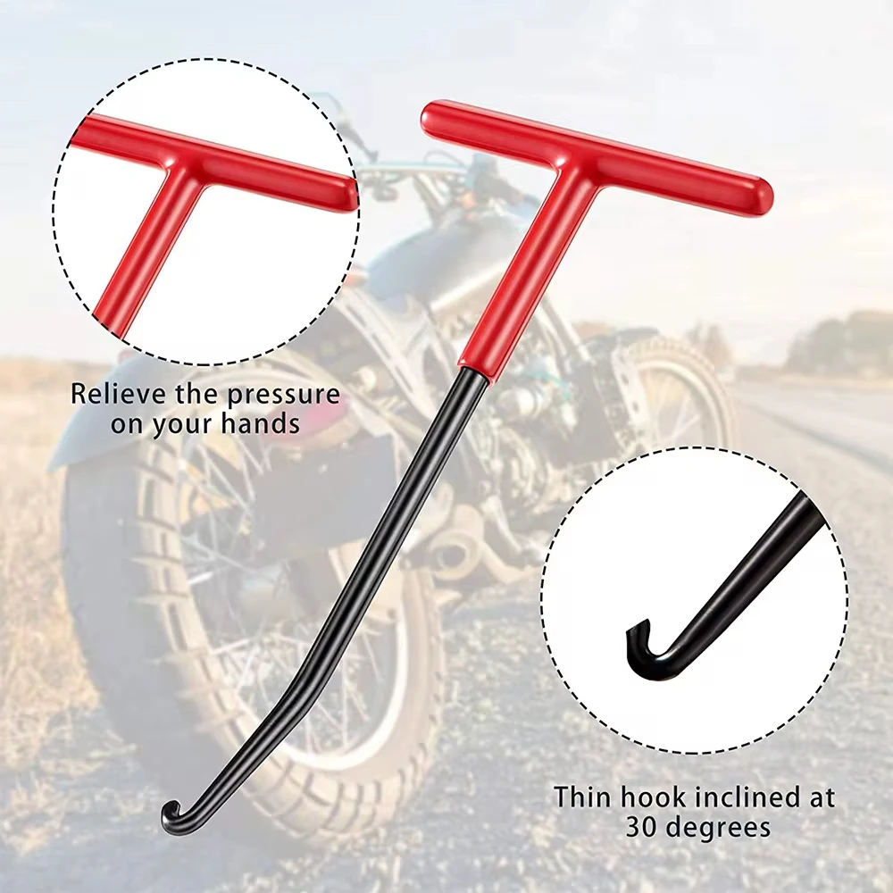 1pc Motorcycle Exhaust Spring Hook T Shaped Handle Exhaust Pipe Spring Puller Installer Hooks Repair Tool for Springs Removal