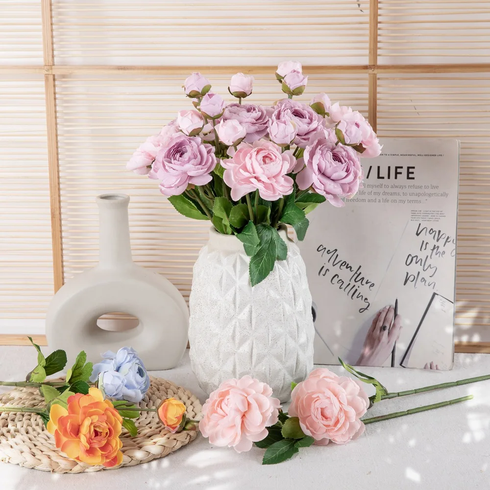 10 Stück Künstliche Zweikopf-Tau-Lotusblumen aus Seide für Heimdekoration, Hochzeitssträuße, Kunstblumen, Geburtstagsfeier, Eventdekoration, Blumendekoration – Detail 1