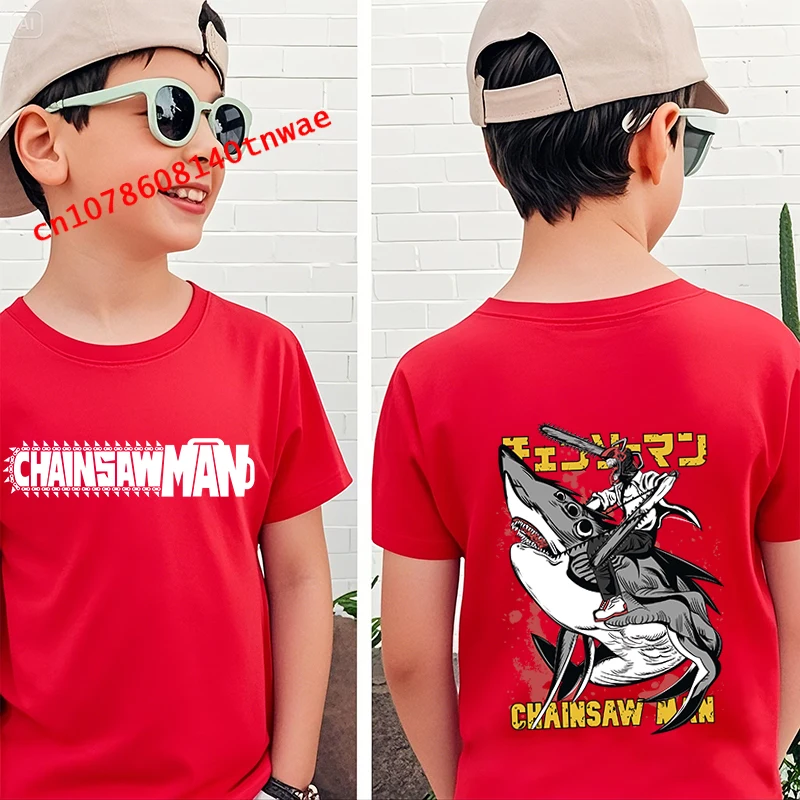 criancas-algodao-anime-camiseta-motosserra-homem-dupla-face-impressao-cor-vermelha-tshirt-para-meninos-100-160cm-altura-casual-t
