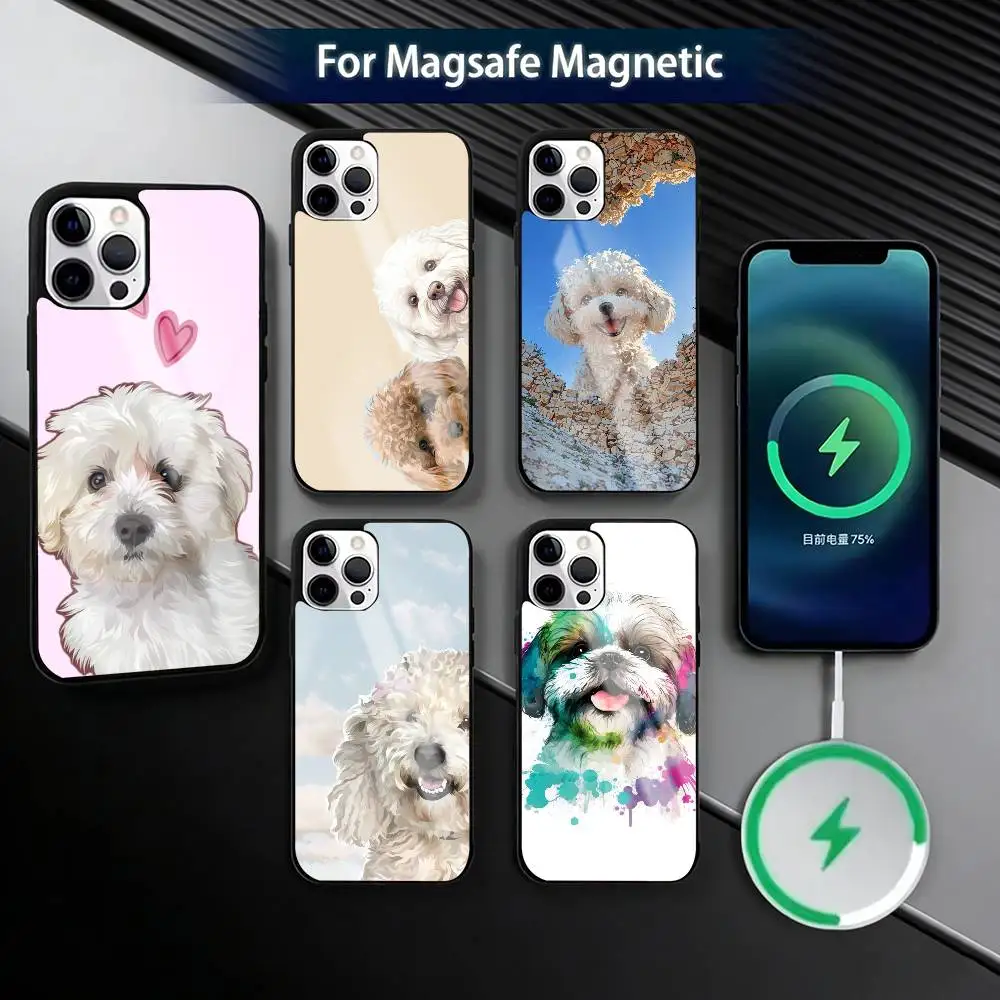 

Painting A-Art Shih Tzu Phone Case For iPhone17,16,15,14,13,12,11 Plus,Pro Magnetic For Magsafe Wireless Charging