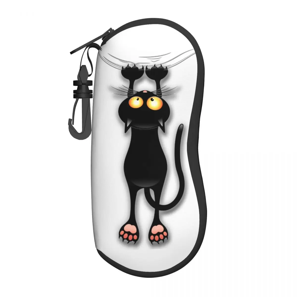 Custom Fun Black Cat Falling Down Glasses Case Stylish Shell Eyeglasses Case Sunglasses Box