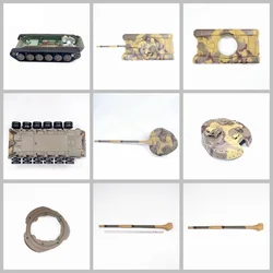 Henglong Russian T90 Tank 3938 Parts Plastic Vehicle Chassis Face Turret Face Bottom Telescopic Cannon Assembly