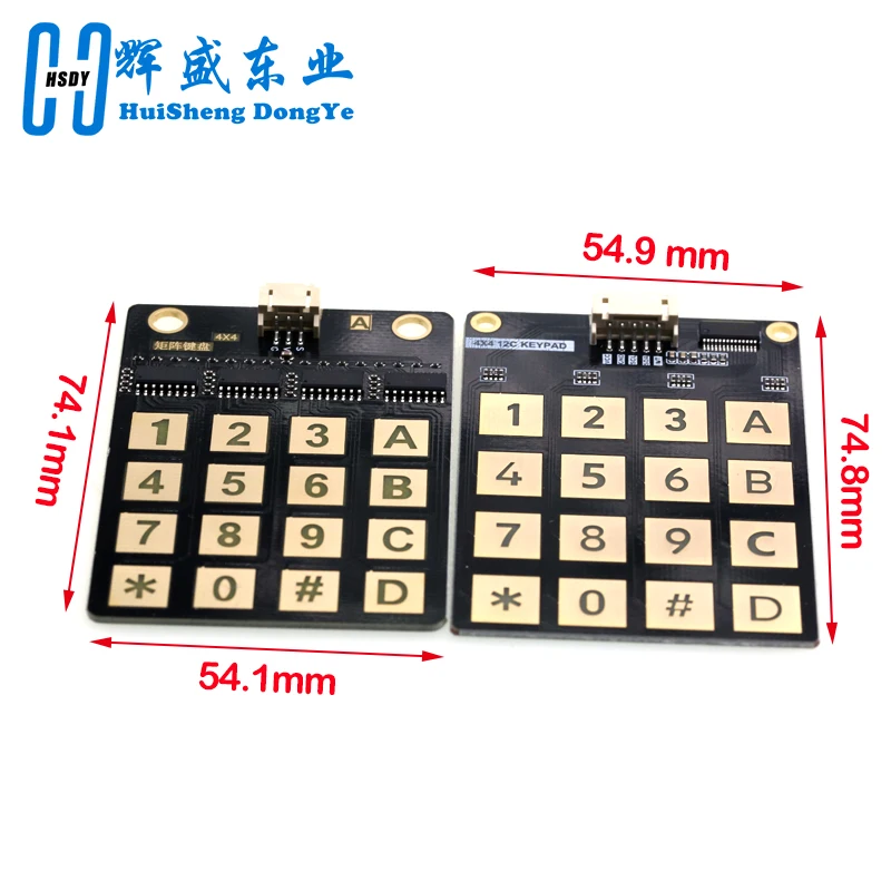 4X4 matrix keyboard 16 key capacitive touch button I2C communication with touch detection